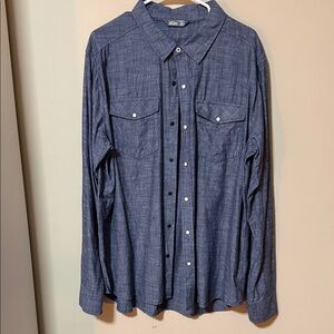 Stio Men's Blue/Grey Button-Up Shirt